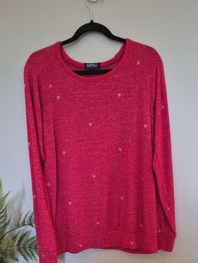 Buffalo David Bitton Heathered Red Heart-Print Sweatshirt
